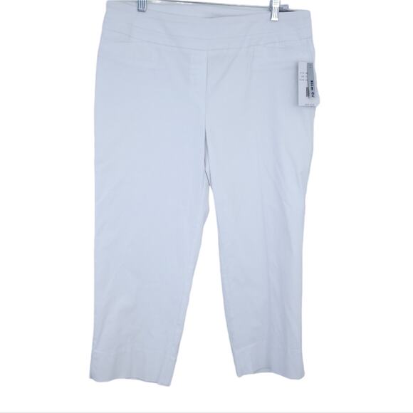 NEW Zac & Rachel Capri Pants Slim Crop White Size 12 Summer Casual Pants Neutral - Picture 1 of 6